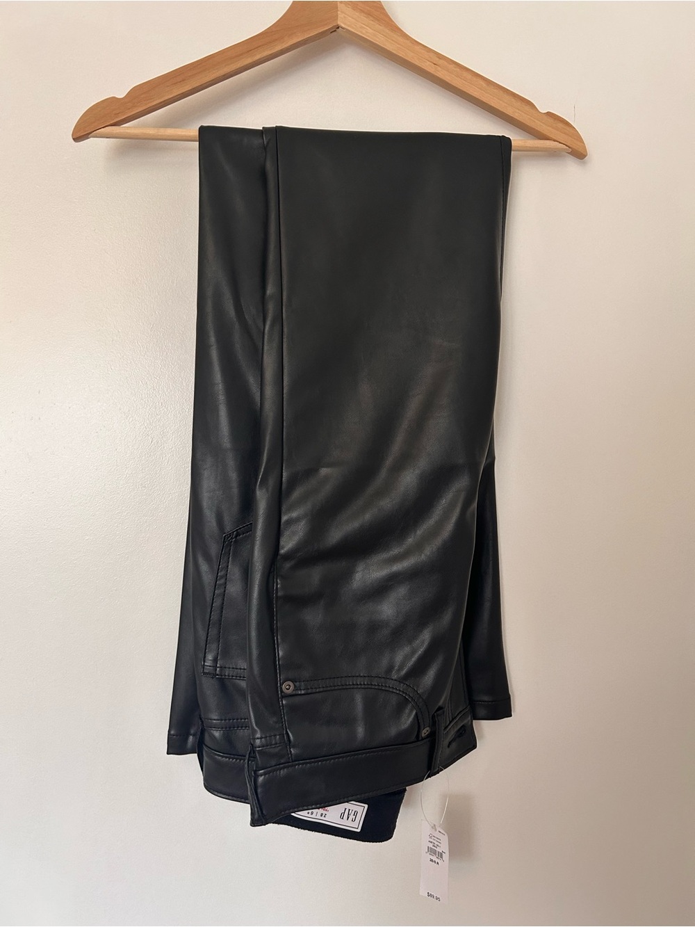 GAP Black Faux Leather Black pants